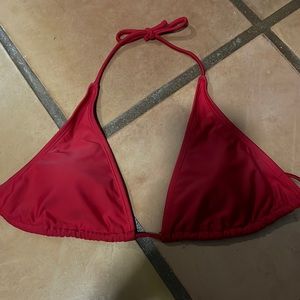 Red No Boundaries Triangle Bikini Top